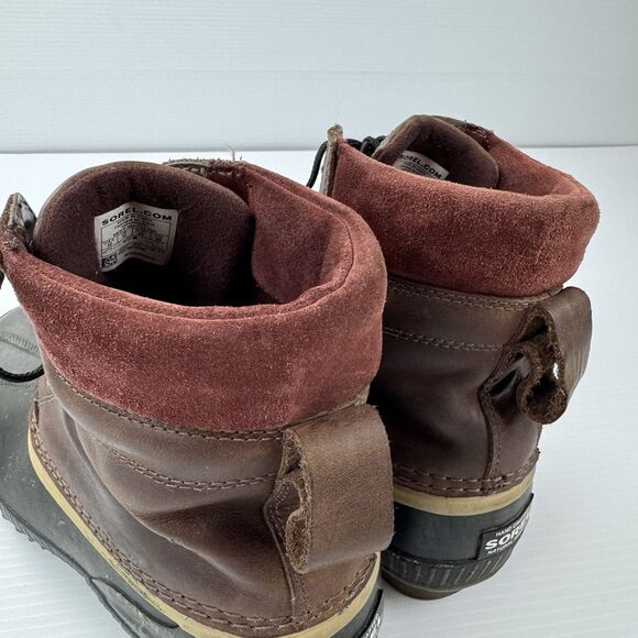 Sorel Men’s Waterproof Duck Boots Brown Leather Rubber Size 12 NM1704-259 - Picture 7 of 15